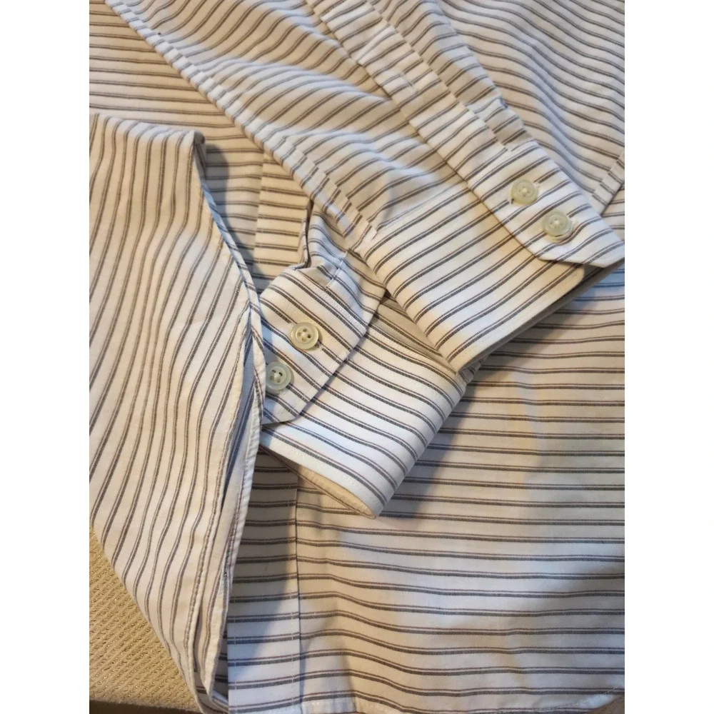 Banana Republic Mens Tailored Slim Fit Non-Iron Striped Button Down Shirt Small